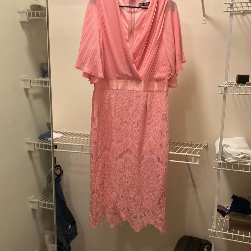 Pink lace dress size US20 UK16.